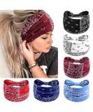 Wide Headbands for Women - Knotted No Slip Turban Hair Accessories | Pack of 6 Boho Solid Color & Multi-colored Head Wraps for Yoga & Workouts - Buy Online on GoSupps.com