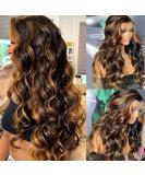 Arabella 24 Ombre Lace Front Wig Human Hair 1B/30 Honey Blonde 13x4 HD Transparent Pre Plucked Colored 24 Inch Body Wave 180% Density - Buy Online on GoSupps.com