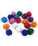 Voviggol 20-Pack Sparkle Cat Balls - Large Glittering Pom Pom Toys for Indoor Kittens - Fuzzy Colorful Balls - Buy Online on GoSupps.com