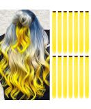 16Pcs Yellow Clip in Hair Extensions 22 Inch - Colored Highlights Hairpieces for Girls & Women - Heat-Resistant Synthetic Hair Accessories - Buy Online on GoSupps.com