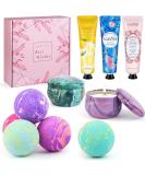 Luxurious Bathing Bomb Gift Set for Women - 5 Bombs 3 Hand Creams & 2 Candles | Perfect for Christmas Mother's Day Valentine's Day & Birthdays | Natural Ingredients - Buy Online on GoSupps.com