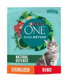 Purina One Dual Nature Cat Food for Neutered Cats - 6 Pack (6 x 650g) - Beef & Spirulina Rich Dry Food - Buy Online on GoSupps.com