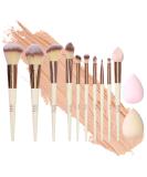 Expressions 12pc Flawless Makeup Brush Set - Vanilla Rose Gold | Premium Glitter Cosmetic Brushes for Contouring & Highlighting - Buy Online on GoSupps.com