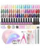 PEACECOLOR Gel Nail Starter Kit - 30 Colors with 36W Nail Lamp | UV LED Gel Polish Set with Matte Top & Base Coat | Manicure DIY Kit for Home Decoration - Buy Online on GoSupps.com