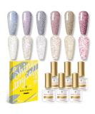 BORN PRETTY Reflective Glitter Gel Polish,Sparkly Shiny Disco DJ LED Gel Nail Polish Nail Varnish 6PCS 7ML A-Reflective Glitter Gel Polish - Buy Online on GoSupps.com