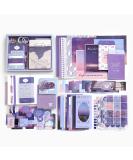 LA QUEENIE Aesthetic Scrapbook Kit 326pcs Scrapbooking Supplies Kit Art Journaling Supplies with Stationery A6 Grid Notebook Scrapbook Gift for Teen Girl Kid(Purple) purple B - Buy Online on GoSupps.com