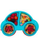 Silicone Divided Baby Plate | Suction, Non-Slip, BPA-Free | Dishwasher & Microwave Safe | Portable Travel Weaning Tray | Best Baby Gift - Ncar-blue - Buy Online on GoSupps.com