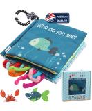 Fish Baby Books - Soft Cloth Books for Babies 0-6 Months | Baby Toys for 6-12 Month Olds | Baby Shower Gifts Box with Teether | Newborn Baby Sensory Stroller Toys - Buy Online on GoSupps.com