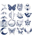 Ooopsiun Semi-Permanent Tattoos for Women Girls - Realistic Mountain Butterfly Temporary Tattoos/Waterproof/Lasts 1-2 Weeks/Fades Naturally/Body Art Stickers - Buy Online on GoSupps.com