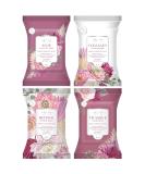 Nicole Miller 4 Pack Facial Cleansing Wipes | 120 Count | Removes Makeup, Dirt & Oil | Aloe, Tea Tree, Collagen, Rosehip, Vitamin E, Peony, Retinol, Lavender | Floral - Buy Online on GoSupps.com