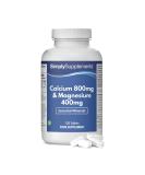 Calcium 800mg & Magnesium 400mg Tablets for Bone Health and Muscle Function - 120ct - Buy Online on GoSupps.com