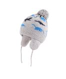 LANGZHEN Toddler Winter Hat - Fleece Lined Knit Cap for Baby Boys Girls 6-12 Months - Grey-Blue Dinosaur Design - Buy Online on GoSupps.com