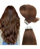 Yilite Tape Extensions Real Hair - 55cm Medium Brown 20 Pieces 50g - Invisible Silky Straight Skin Weft Tape-in Hair Extensions - Buy Online on GoSupps.com