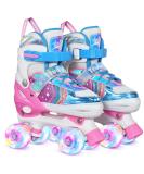 Truwheelz Rainbow Roller Skates for Girls Ages 3-12 | Adjustable Light up Blue Roller Skates (Small Size 6-6.4) - Buy Online on GoSupps.com