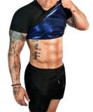 Sauna Shirt for Men Sweat Suit Compression T-Shirt Weight Loss Body Shaper Shirts for Workout Sports Solid Black X-Large - Buy Online on GoSupps.com