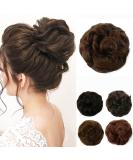 JJstar Messy Hair Bun Scrunchies for Women & Girls - Medium Brown Curly Wavy Synthetic Chignon Accessories - Buy Online on GoSupps.com