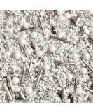 Silver sparkle white metallic wedding anniversary hen Sprinkles for cupcake cookies cake toppers pearls balls 100s and 1000s pearls decoration edible SILVER SPARKLE - Buy Online on GoSupps.com