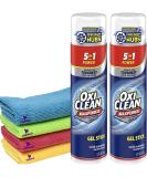 2 OxiClean Max Force Gel Stick Stain Remover (6.2 oz) & 4 Microfiber Cleaning Cloths - Powerful Stain Removal & Cleaning Combo - Buy Online on GoSupps.com