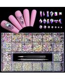 Yzzseven 12 Types of 600 Special-Shaped Diamonds  2500 Flat-Bottomed Rhinestones Mix 20 Styles Flatback Rhinestone Crystals 3D Decorations Flat Back Stones Gems Set Tweezers  Drill Pen - Buy Online on GoSupps.com