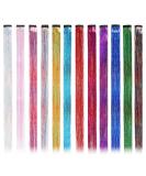 Shiny Clip-In Hair Tinsel Kit - 12 Pcs Colored Glitter Highlights for Women & Kids - Buy Online on GoSupps.com