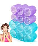 Jumbo Hair Rollers Set - 12 Pcs Self Grip Curlers for Long & Short Hair - DIY Curly Hairstyle - Heatless & Easy to Use - Colors Vary - Buy Online on GoSupps.com