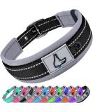 Joytale Softly Padded Neoprene Dog Collar for Medium Dogs - Reflective Nylon Wide Collar Black (1 Pack) - Buy Online on GoSupps.com