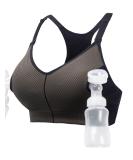 HOFISH Women's Padded Pumping Sports Bra - Medium Support Racerback for Yoga Exercise - Black/Cameo - Buy Online on GoSupps.com