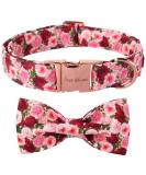 Unique Style Paws Pink Peony Dog Collar | Adjustable & Comfortable Cotton Collar for Small Dogs | Perfect for Young Girls | Metal Buckle | Size S (10-16in) - Buy Online on GoSupps.com