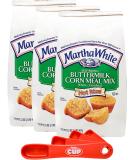 Martha White Buttermilk White Corn Meal Mix 32 oz (Pack of 3) + By The Cup Measuring Spoon - Buy Online on GoSupps.com