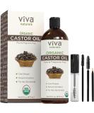 Viva Naturals Organic Castor Oil for Eyelashes and Eyebrows - 16 fl oz - Buy Online on GoSupps.com