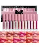 12pcs Lip Gloss Set - Hydrating Waterproof Liquid Lipstick Gift for Women & Girls | Long Lasting & Non-Stick Cup Makeup - Buy Online on GoSupps.com