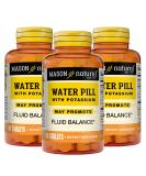 Mason Natural Water Pill with Potassium and Calcium - Natural Diuretic Supplement for Fluid Balance, Bloating Relief - 90 Tablets (Pack of 3) - Buy Online on GoSupps.com
