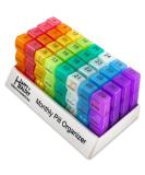 Monthly Pill Box Organizer - 3 Times A Day - 30 Day Case with 32 Compartments for Vitamins, Supplements, Medication - Travel Friendly - Buy Online on GoSupps.com