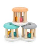DUCKBOXX XX Wooden Rattle Rollers for Babies 0m-2yrs - White Base (3pcs) - Buy Online on GoSupps.com