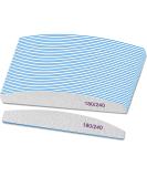 25PCS Professional Medium Coarse Nail Files 180/240 Grit Set - Blue Double Sided Emery Board for Natural and False Nails - Buy Online on GoSupps.com
