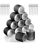 Hair Rollers Set 24 Pcs Hair Curlers With 12 Pcs 48MM Self Grip Jumbo Hair Rollers & 12Pcs Duckbill Clip Salon DIY Hairdressing Curlers Hair Curlers Rollers Tools for Long Medium Short Hair Black-48MM - Buy Online on GoSupps.com