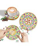 Glass Mosaic Coaster Kit - 6.1 Bamboo Coaster for Adults - Mixed Color Craft Materials for Home Decoration and Gifts - Buy Online on GoSupps.com