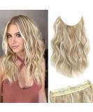 Ms Taj Halo Hair Extensions 12 Sandy Blonde Curly Hair Piece with Adjustable Clips - Synthetic Invisible Halo Extension for Women - Buy Online on GoSupps.com