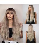 Shop Testar 28 Inch Ombre Blonde Wig - Natural Curly Wavy Hair for Everyday Halloween Party & Cosplay - Buy Online on GoSupps.com