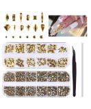 3120 Pcs Gold Crystal Nail Art Rhinestones for Nails Crafts EBANKU Gold Nail Art Charms Flat Back Gems Crystal Jewel Diamonds for Craft with Tweezers and Drill Pen - Buy Online on GoSupps.com