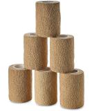 Self Adherent Wrap - Bulk Pack of 6 | Athletic Tape Rolls & Sports Wraps for Ankle Sprains & Swelling | Non-Woven Adhesive Bandage (3 in x 5 Yards) - Beige - Buy Online on GoSupps.com