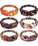 African Boho Print Headband Set - 6 Pieces Elastic Hair Bands for Women and Girls | Vintage Workout Yoga Sports Accessories - Buy Online on GoSupps.com