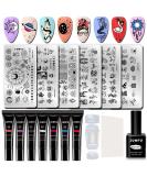 Professional Gel Nail Stamping Kit - Star Moon Plates French Tip Stamp & Nail Art Tools for Stunning Manicures - Buy Online on GoSupps.com