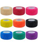 Self Adhesive Bandage Wrap - 9 Pack 1"x5 Yards Elastic Athletic Tape for Ankle Wrist Finger - Multi Color Stick Wraps for Sports - Buy Online on GoSupps.com