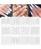 36 Sheets French Tip Nail Guides - 1158 Self-Adhesive Nail Design Stickers for DIY Nail Art | 17 Styles | International Shipping - Buy Online on GoSupps.com