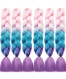 LDMY 24-Inch Jumbo Braids Extensions - 6pcs Pack Synthetic Ombre Braiding Hair for African Women - 100g Each - Buy Online on GoSupps.com