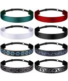 8 Pcs Woman Elastic Headband Adjustable Non Slip Velvet Lined Headbands Solid Color Boho Headband for Women Sport Yoga Work Makeup Stylish Hairband (Classic Style) - Buy Online on GoSupps.com