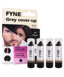FYNE Root Touch Up Cover Stick - Pack of 4 - Instant Jet BlackGrey Hair Cover Up - Magic Retouch Temporary Hair Colour for Men & Women Jet Black stick 4 - Buy Online on GoSupps.com