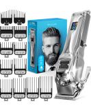 [Newest 2022] Hair Clippers for Men - Professional Cordless Rechargeable Clippers for Hair Cutting, Full Metal Beard Trimmer, Barbers Trimmer, Birthday Gifts for Men, Gifts for Him Dad, Silver - Buy Online on GoSupps.com