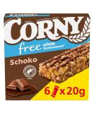 Cereal bar CORNY free chocolate no added sugar 67 kcal per bar 6x20g - Buy Online on GoSupps.com
